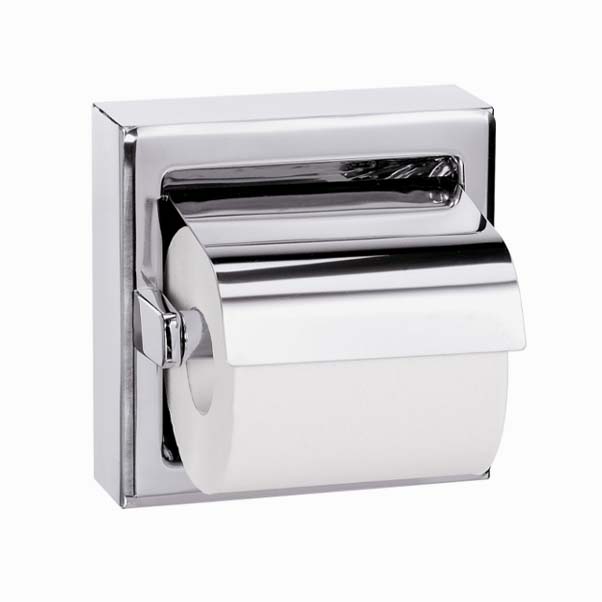 Bradley - Surface-Mounted Hinged Hood Single Roll Toilet Paper Dispenser