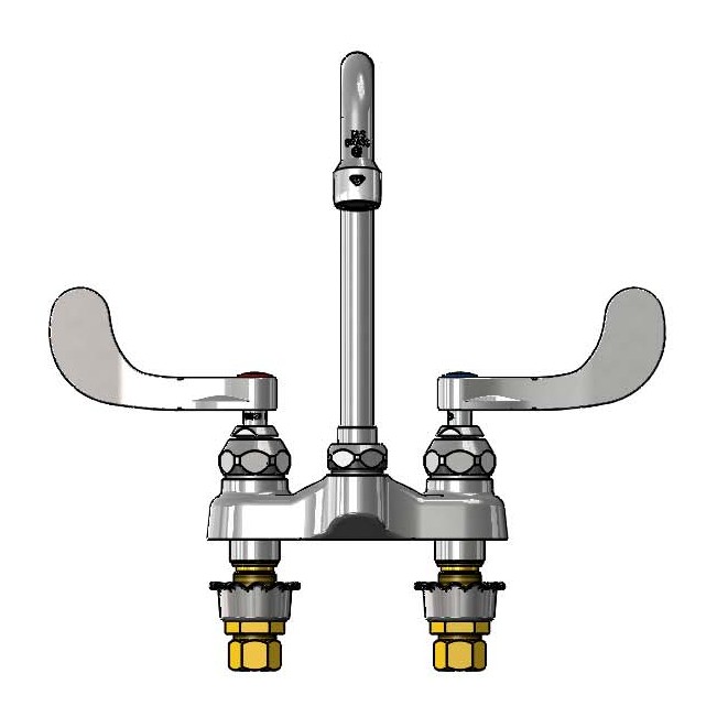 Llave de cubierta de 4″ con manerales de muñeca y cuello de ganso