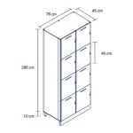 Lockers Smart de laminado compacto y aluminio – modelo LOCKER-SMART-QUAD-L200 Modumex
