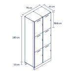 Lockers Smart de laminado compacto y aluminio – modelo LOCKER-SMART-TRIPLE-L200 Modumex